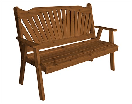 Red Cedar Fanback Garden Bench