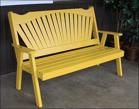 Southern Yellow Pine Fanback Garden Bench