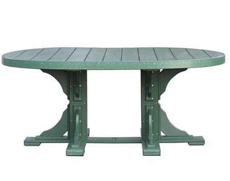 Poly Lumber 5 Piece Oval Picnic Table with Benches