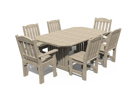 Poly Lumber 7 Pc. English Garden Dining Set