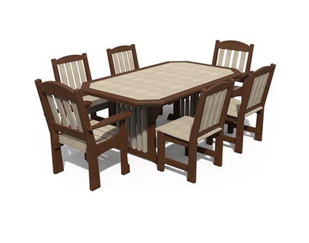 Poly Lumber 7 Pc. English Garden Dining Set