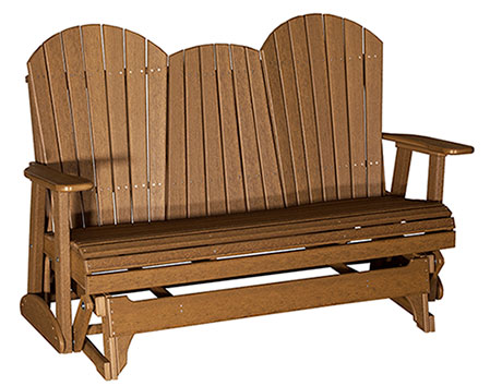 5 Poly Lumber Natural Finish Adirondack Glider