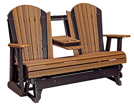 5 Poly Lumber Natural Finish Adirondack Glider