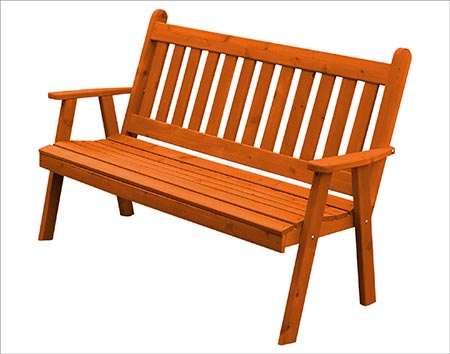 Red Cedar Traditional English Garden Bench