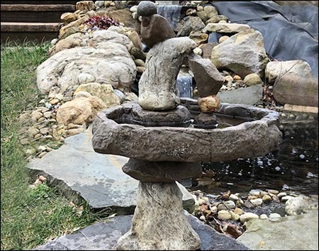 Concrete Tranquil Waters Bird Bath