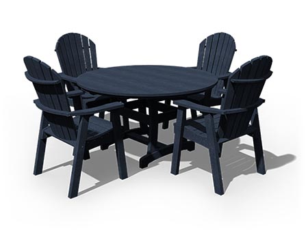 Poly Lumber 5 Pc. Adirondack Round Dining Set