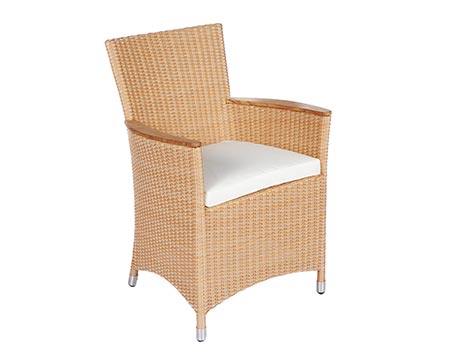 60" Teak Drop Leaf Table and Full Weave Chair Set