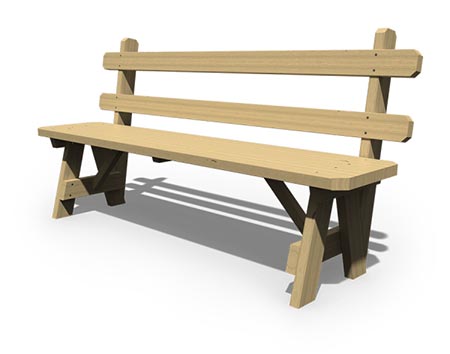 Treated Pine Backed Picnic Bench