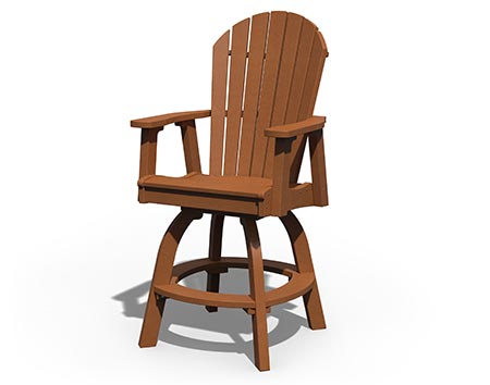 Poly Lumber Adirondack Swivel Bar Chair