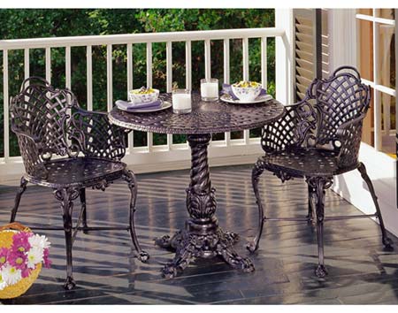 32" Aluminum Basketweave Bistro Table
