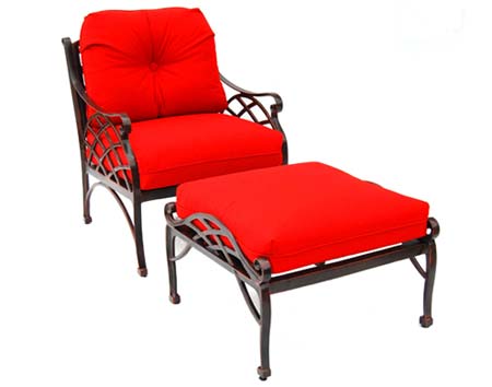 Aluminum Crossweave Deep Seating Chair Collection w/ Cushions