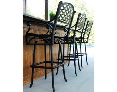 Aluminum Crossweave Swivel Barstool