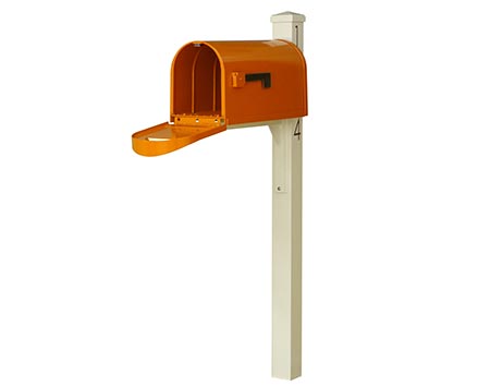 Aluminum Dylan Curbside Mailbox w/ Ivory Post