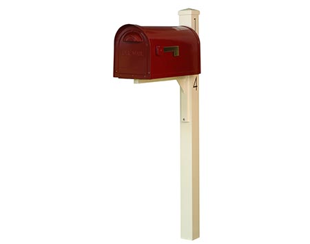 Aluminum Dylan Curbside Mailbox w/ Ivory Post