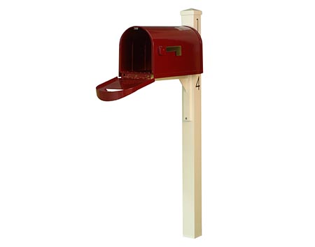 Aluminum Dylan Curbside Mailbox w/ Ivory Post