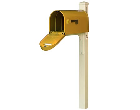 Aluminum Dylan Curbside Mailbox w/ Ivory Post