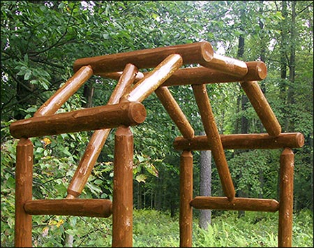 White Cedar Stained Arched Arbor