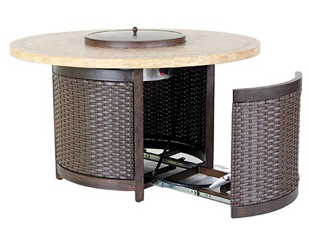 Aluminum 48" Woven Round Fire Table