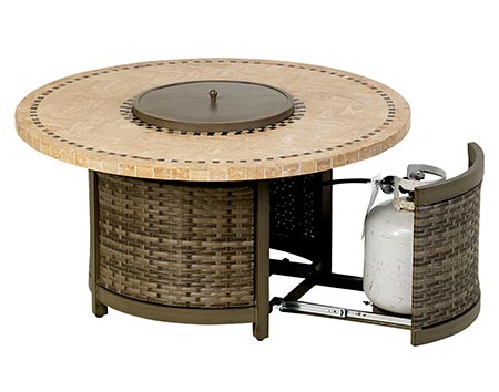 Aluminum 48" Woven Round Fire Table
