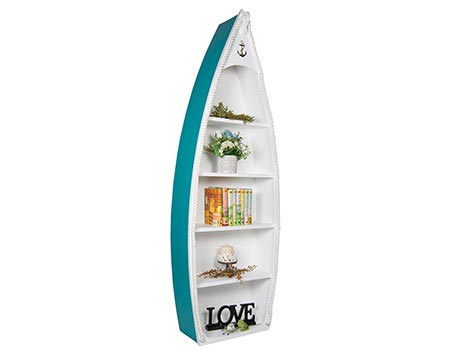 Wooden Rowboat Bookshelf