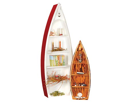 Wooden Rowboat Bookshelf