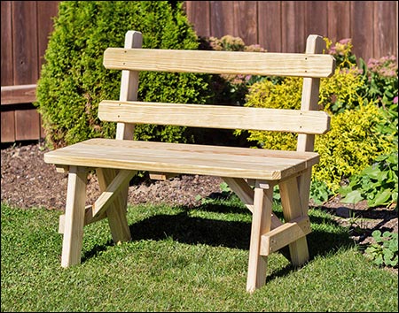 Treated Pine Traditional Garden Bench w/Back