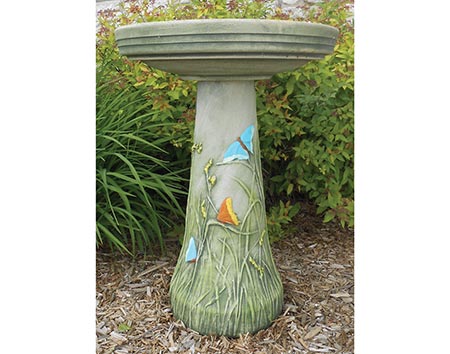 Ceramic Butterfly Meadow Bird Bath