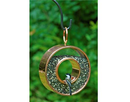 Copper Round Birdfeeder