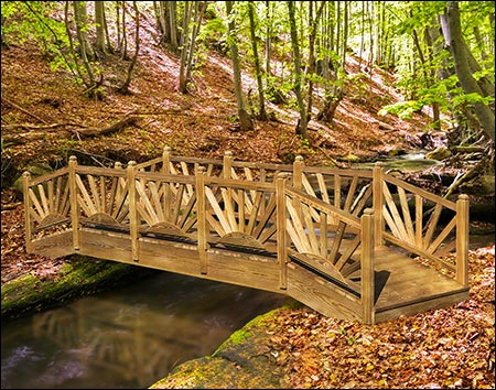 4' x 16' Sunrise Rail Pedestrian Bridge