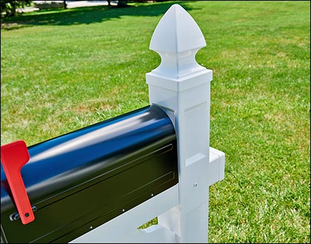 Vinyl Recessed Panel Mailbox Post