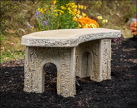 48" Concrete Curved Garden Bench