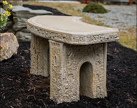 48" Concrete Curved Garden Bench