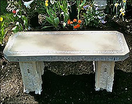 40" Concrete Garden Bench