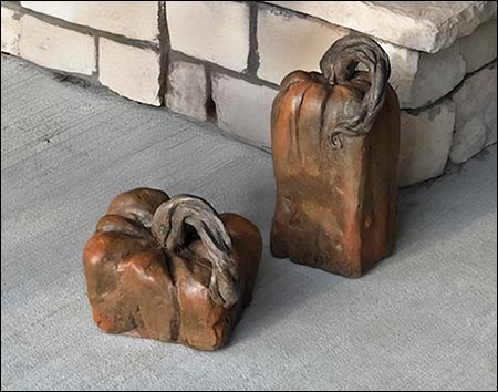 Concrete Harvest Rectangular Pumpkins (Set of 2)