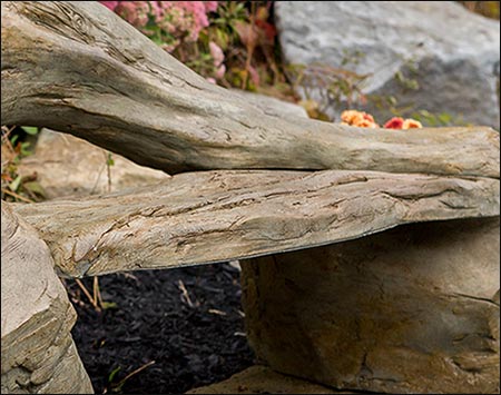 Concrete "Petrified Wood" Bench