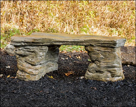 Concrete Rock Garden Bench