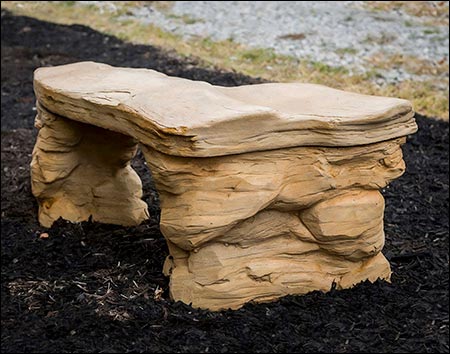 Concrete Rock Garden Bench