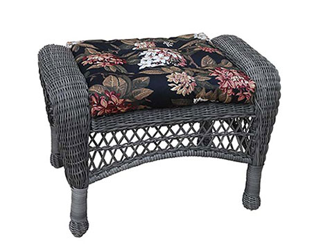 Wicker Sands Ottoman w/ Cushion