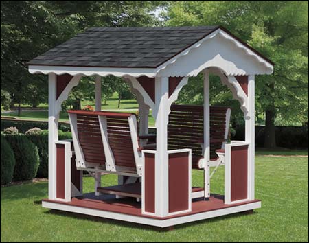 Vinyl & Poly-Lumber Gable Gazebo Swing