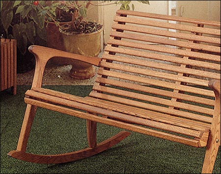 48" Oak Rocker Garden Bench