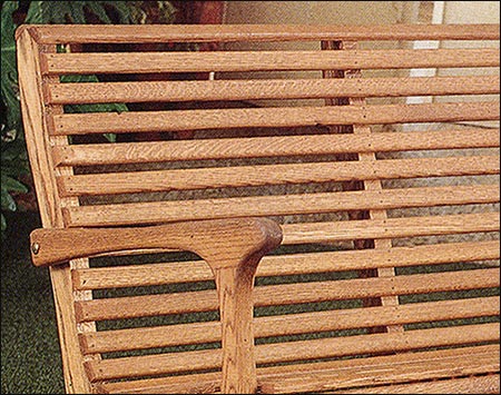 48" Oak Rocker Garden Bench