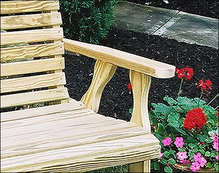 Treated Pine Crossback w/ Heart Garden Bench