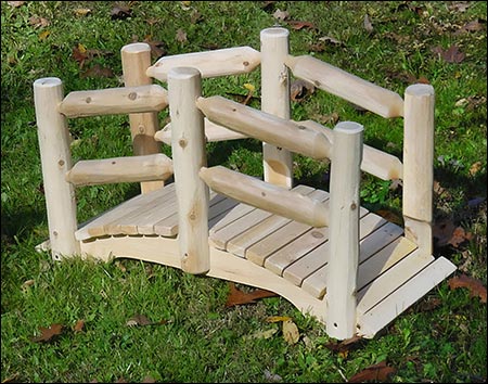 White Cedar Unstained Double Rail Bridge