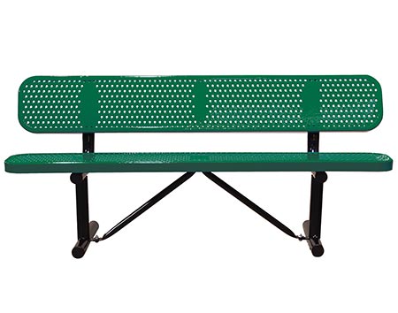 Perforated Standard Garden Bench w/Back