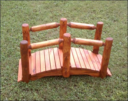 White Cedar Stained Single Rail Bridge