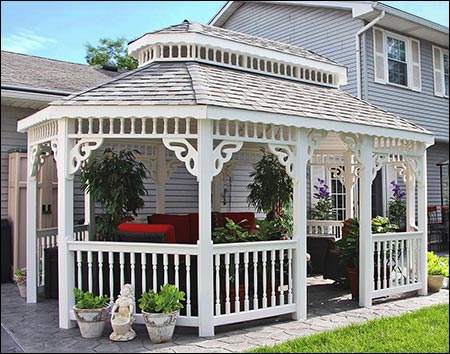 Vinyl Double Roof Oval Gazebos