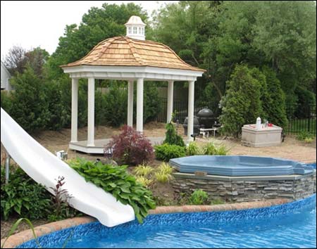 Vinyl Belle Roof Elongated Hexagon Gazebos