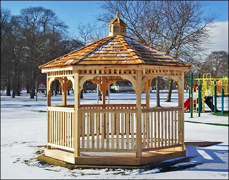 Red Cedar Single Roof Octagon Gazebos