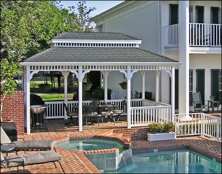 Vinyl Double Roof Rectangle Gazebos