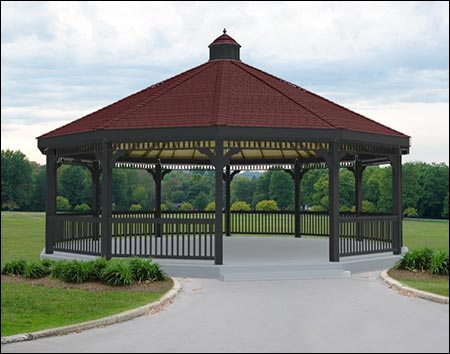 Vinyl Single Roof Dodecagon Gazebos